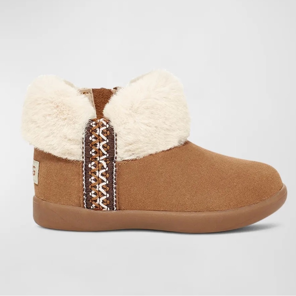 UGG Brown and Cream dreamee suede Fur-Lined Booties